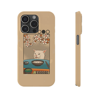 Whimsical Cat and Sushi iPhone Case – Meme-Inspired