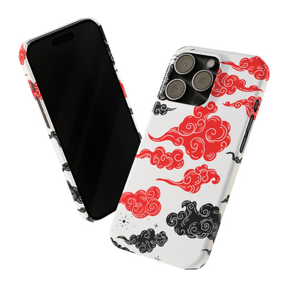 Red & Black Japanese Otaku Cloud iPhone Case - Stylish & Protective Cover