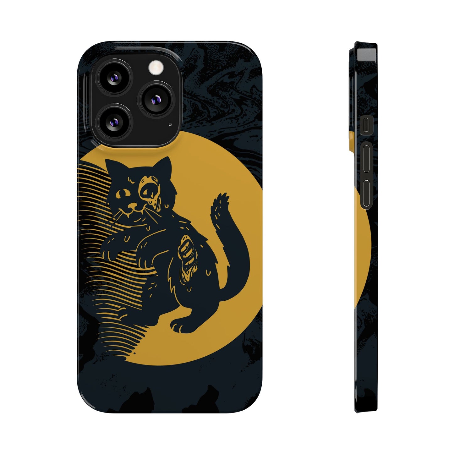 Case iPhone Halloween Edition: Kitten Possessed Zombie. Iphone 16, 15 case, iphone 14 case, iphone 13 case. Pro, max and mini