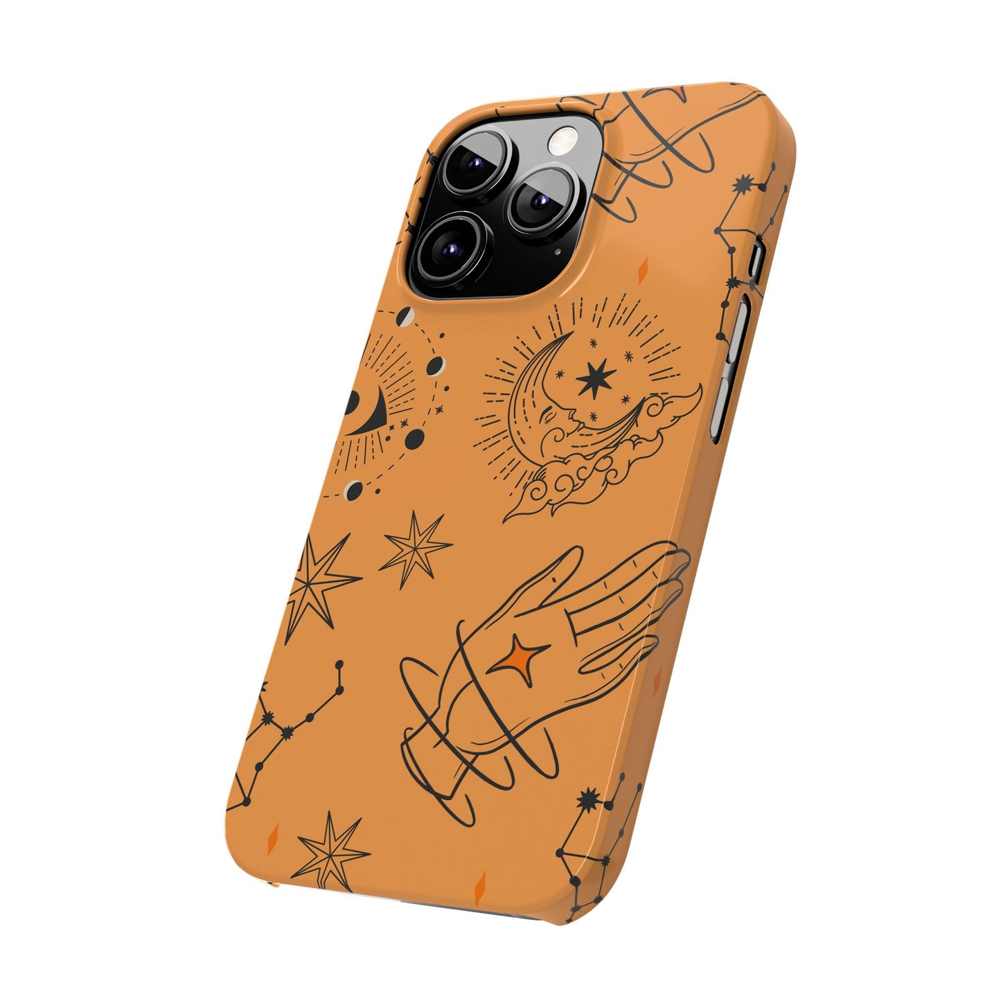 Orange Mystical Astrology iPhone 16, 15, 14, 13 Case - Ideal Gift for Astrology Enthusiasts - Celestial Artistry - Fits iPhone 15 Pro and Max