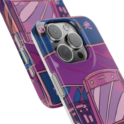 iPhone case with Japanese Vaporwave cityscape for iPhone 16, 15, 14 and 13. Neon Asian style