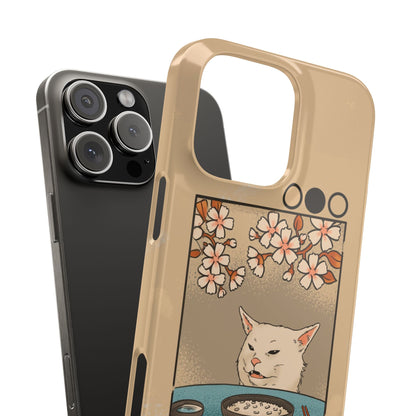 Whimsical Cat and Sushi iPhone Case – Meme-Inspired