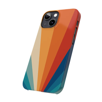 Retro iPhone case with abstract stripe flare - Timeless design for summer - For iPhone 13, iPhone 14 and iPhone 15 pro and max