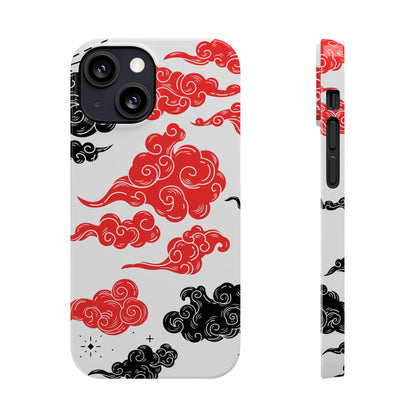 Red & Black Japanese Otaku Cloud iPhone Case - Stylish & Protective Cover