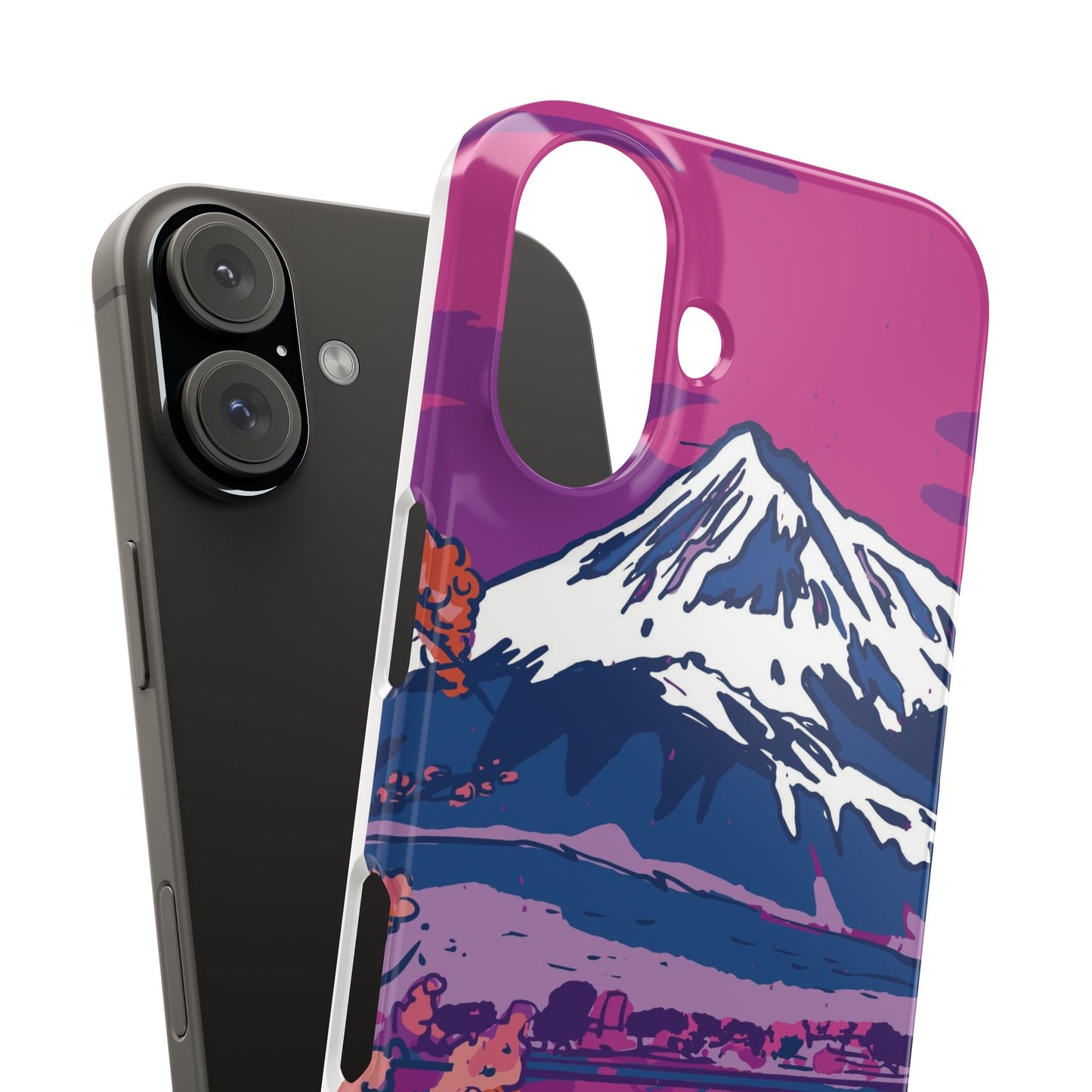 Vaporwave Japanese Landscape iPhone Case for iPhone 16, 15, 14, and 13