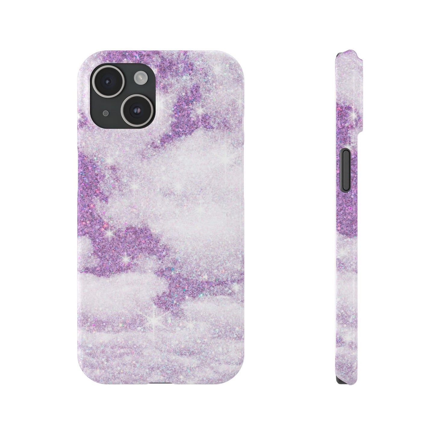 Purple Dreamy Clouds Phone Case - Mystical Glitter Protection for iPhone