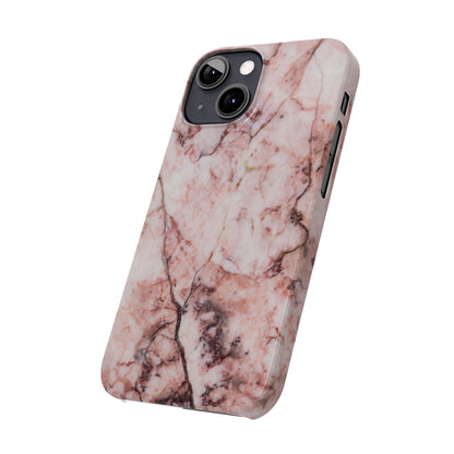 Case iPhone Natural pink stone marble design. For iphone 15, iphone 14 and iphone 13. Pro and max. Supports wireless charging. Premium