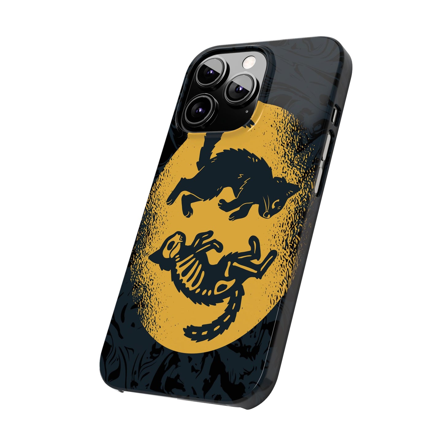 iPhone 16 case Halloween Edition Kitten: Duel between Life and Death in Two Phases Skull. Pro, max and mini