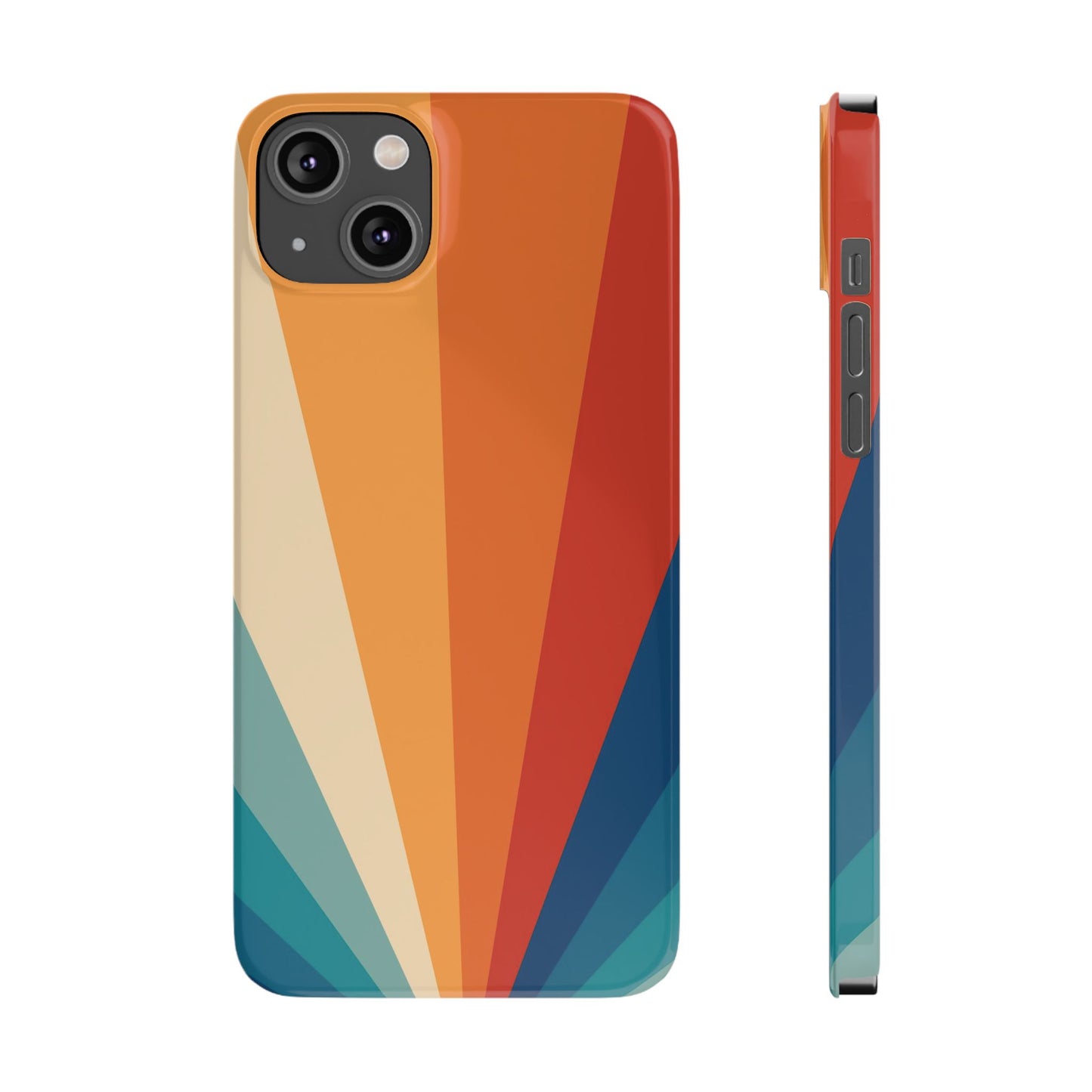 Retro iPhone case with abstract stripe flare - Timeless design for summer - For iPhone 13, iPhone 14 and iPhone 15 pro and max