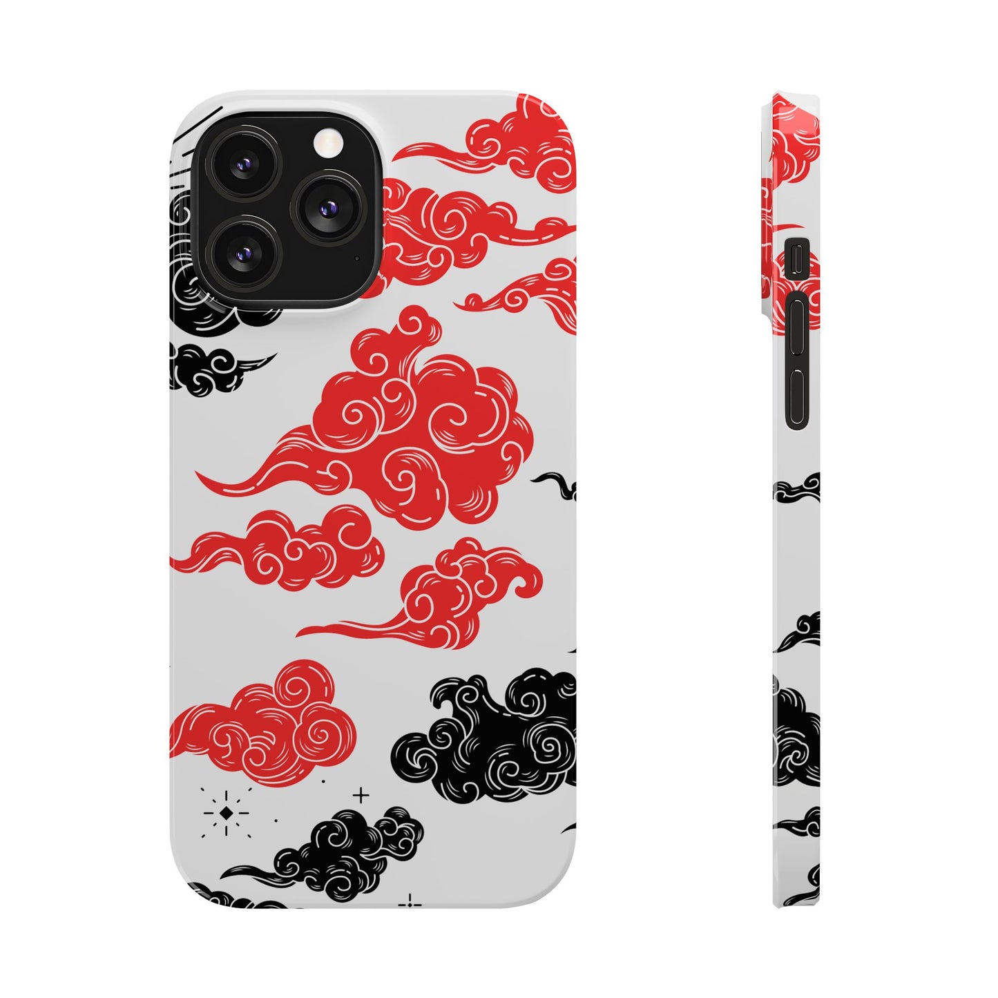 Red & Black Japanese Otaku Cloud iPhone Case - Stylish & Protective Cover