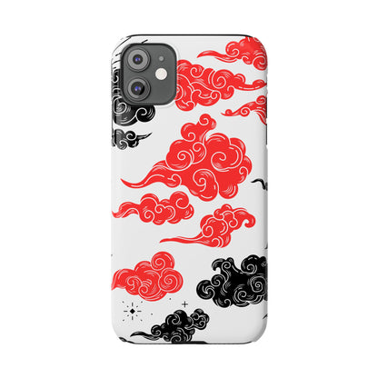 Red & Black Japanese Otaku Cloud iPhone Case - Stylish & Protective Cover