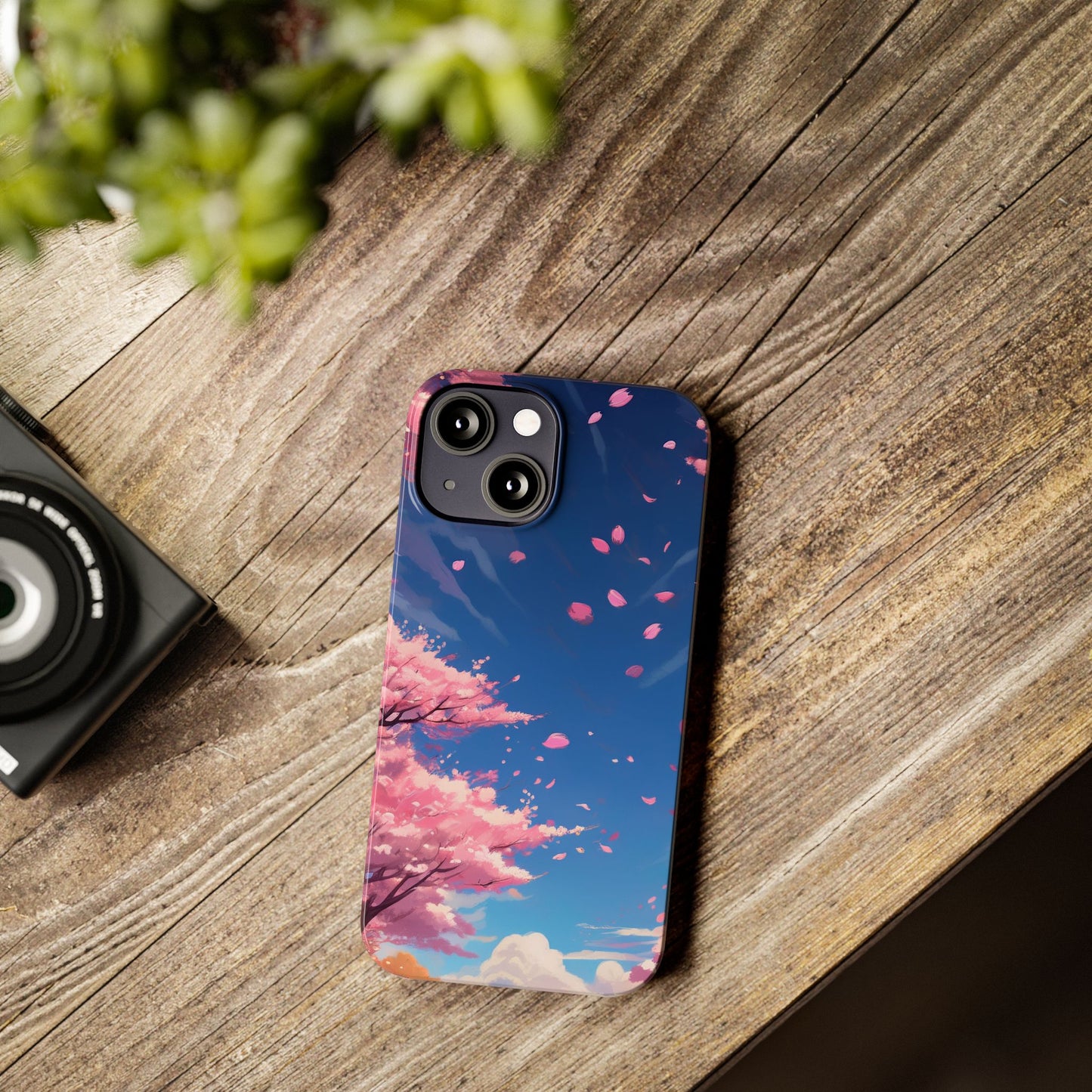 japanese sky landscape sakura flowers - anime style