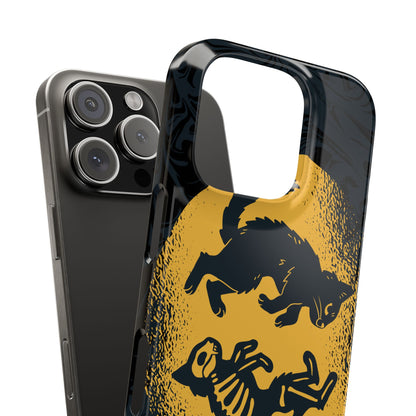 iPhone 16 case Halloween Edition Kitten: Duel between Life and Death in Two Phases Skull. Pro, max and mini