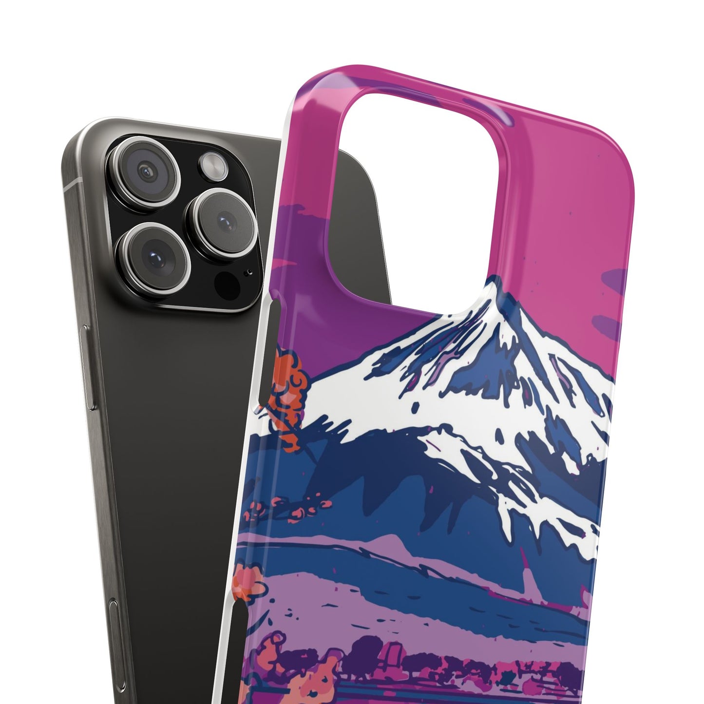 Vaporwave Japanese Landscape iPhone Case for iPhone 16, 15, 14, and 13