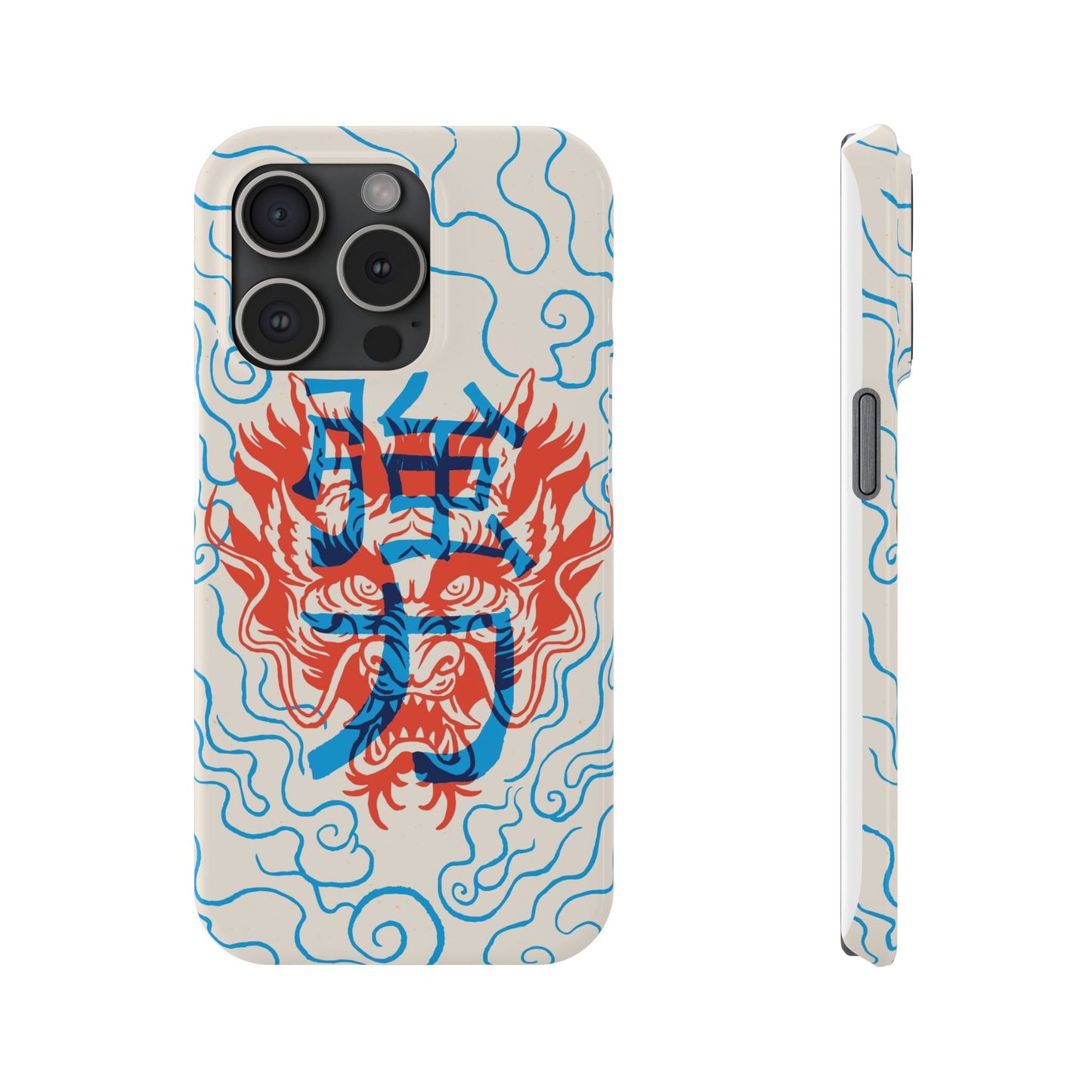 Geek iphone case with asian art duotone style