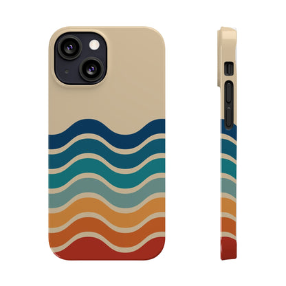 Retro Abstract Striped iPhone Case - Timeless Design for Summer - For iPhone 13, iPhone 14 and iPhone 15 Pro and Max.