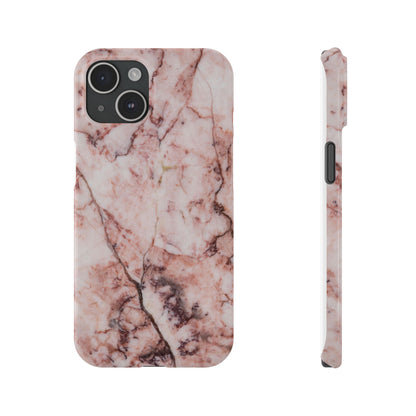 Case iPhone Natural pink stone marble design. For iphone 15, iphone 14 and iphone 13. Pro and max. Supports wireless charging. Premium