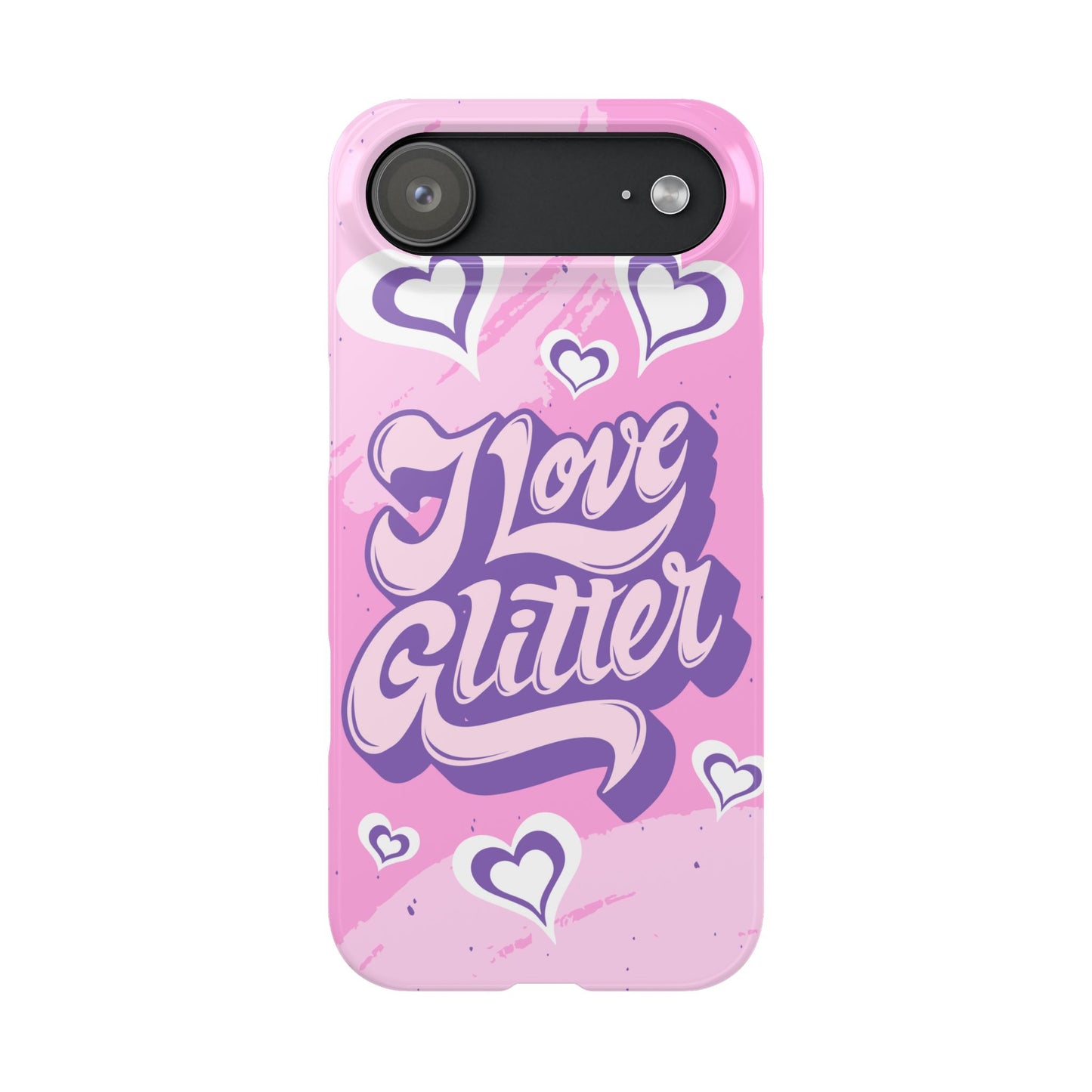 "i love glitter" Design and hearts