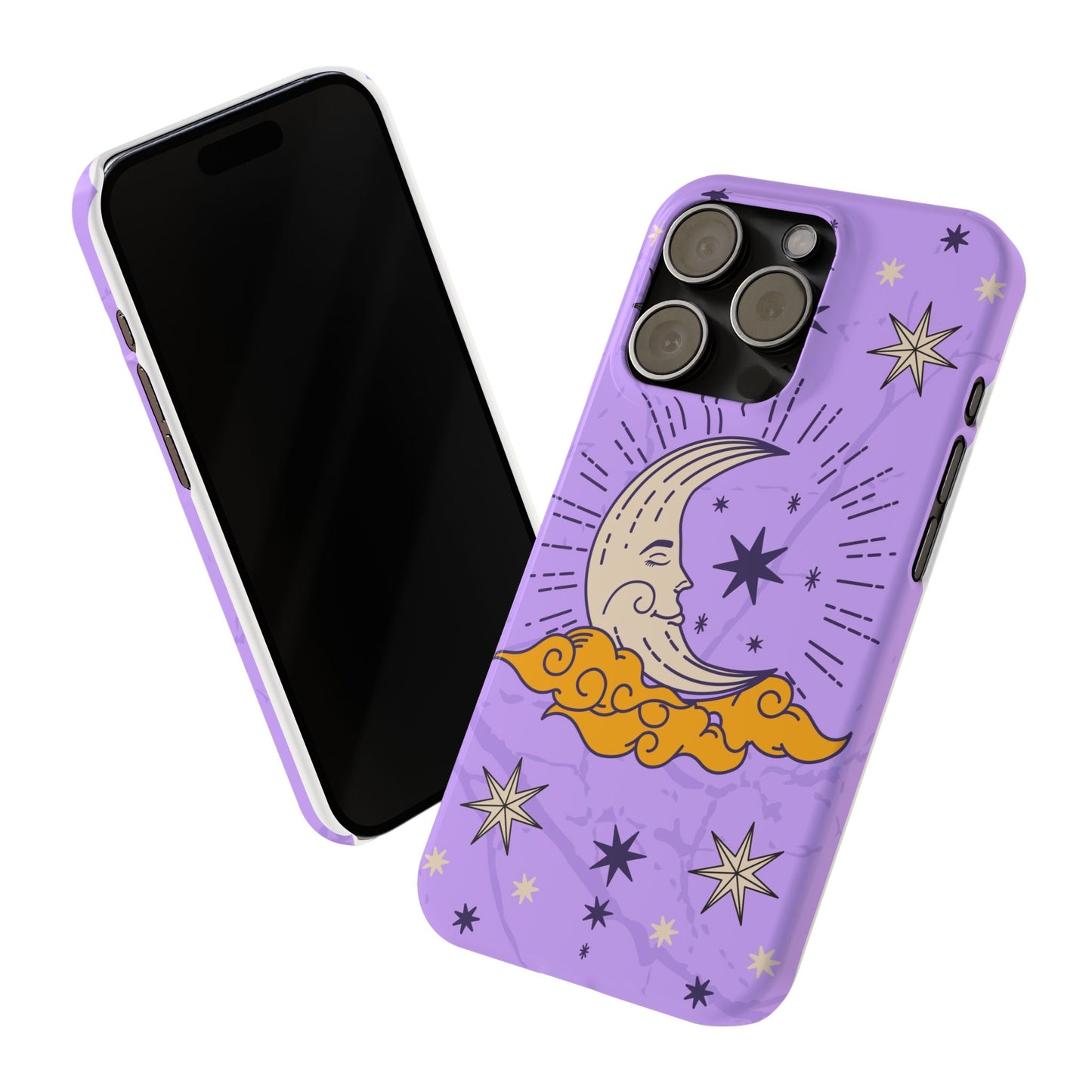 Purple Moon & Modern Witch iPhone 16, 15, 14, 13 Case - Celestial Design - Fits iPhone 15 Pro and Max - Ideal Gift for Modern Witches