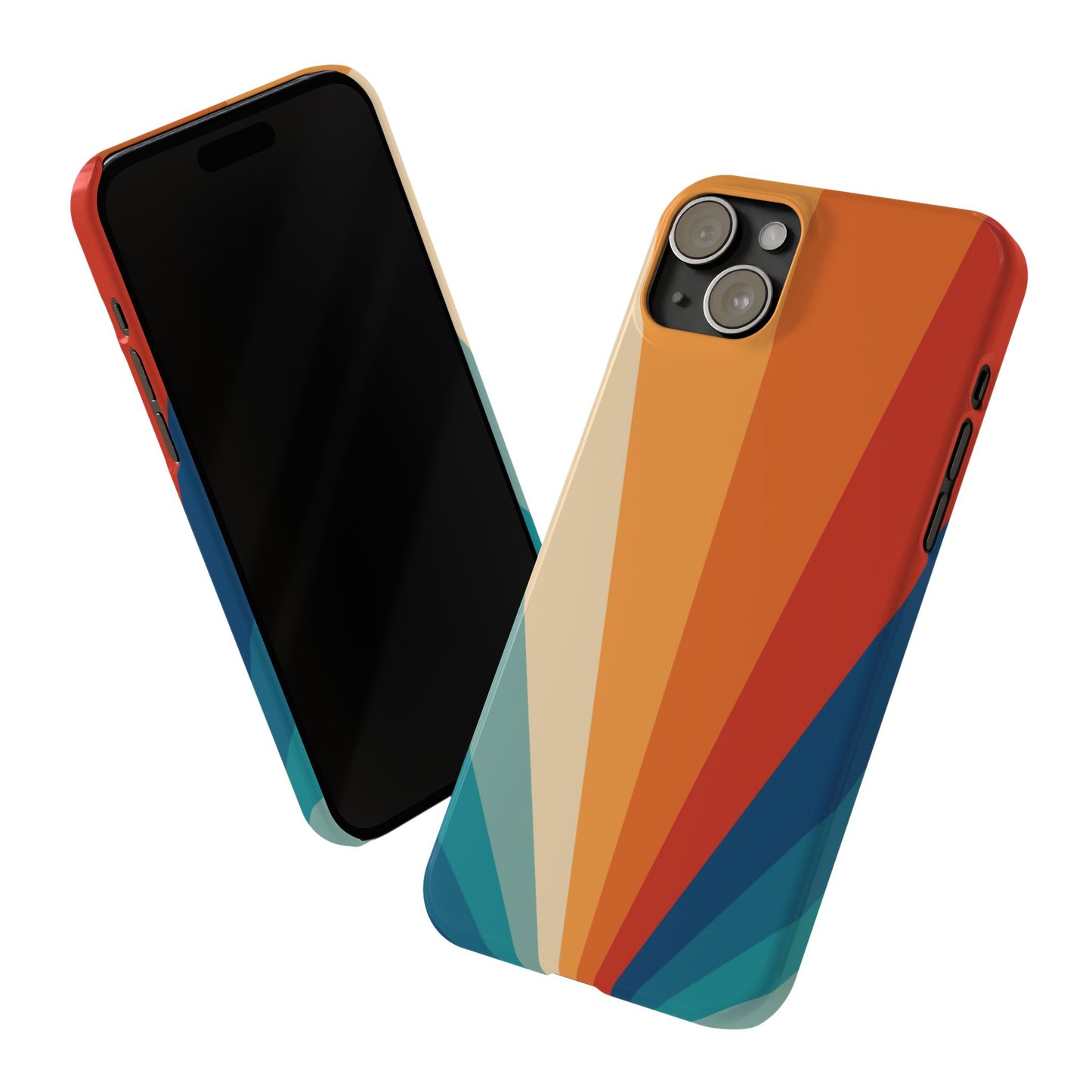 Retro iPhone case with abstract stripe flare - Timeless design for summer - For iPhone 13, iPhone 14 and iPhone 15 pro and max