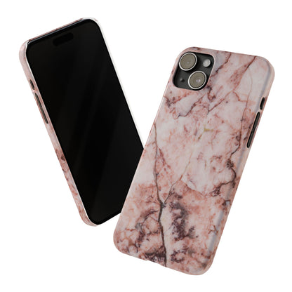 Case iPhone Natural pink stone marble design. For iphone 15, iphone 14 and iphone 13. Pro and max. Supports wireless charging. Premium