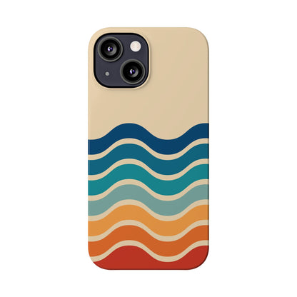 Retro Abstract Striped iPhone Case - Timeless Design for Summer - For iPhone 13, iPhone 14 and iPhone 15 Pro and Max.