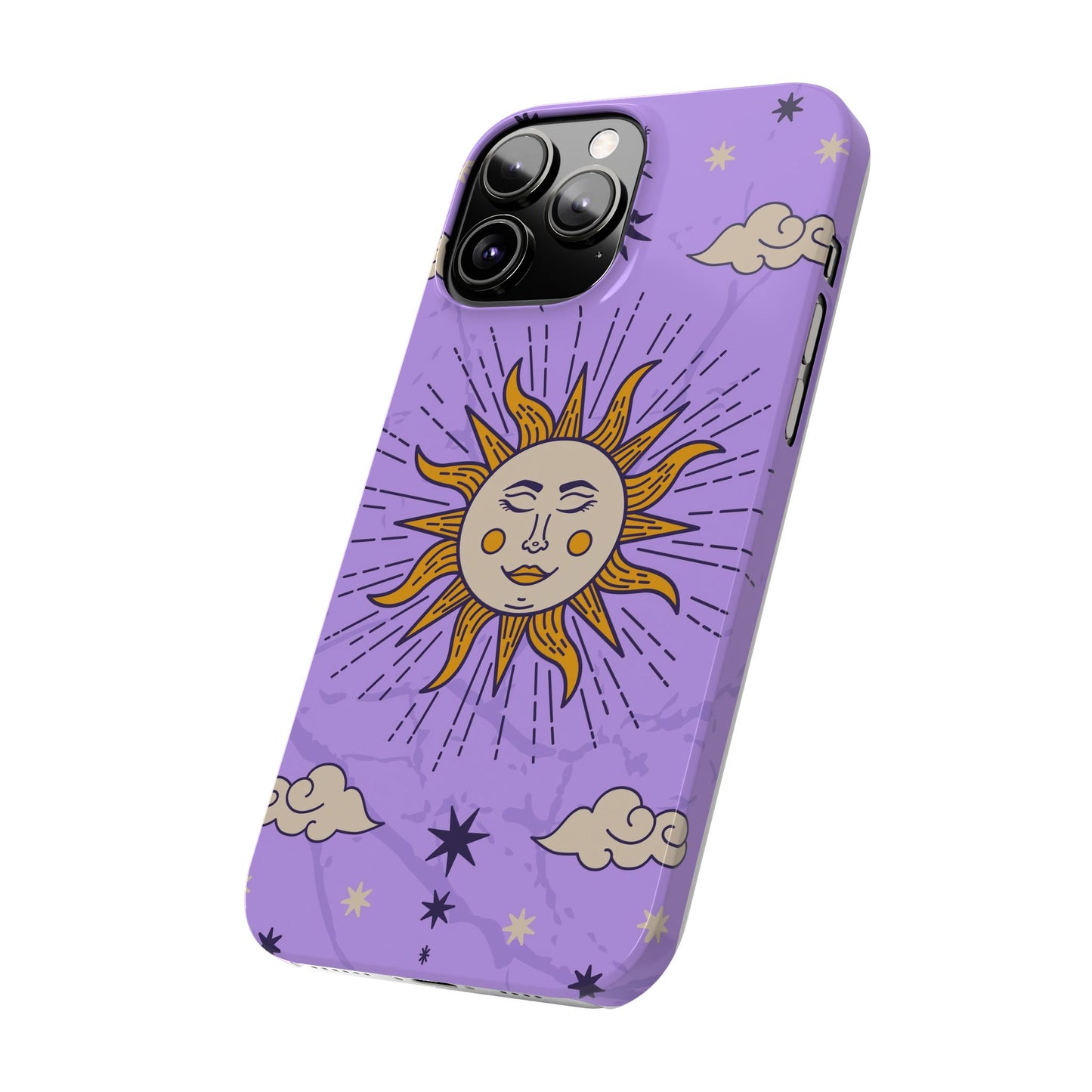 Purple Solar Eclipse Astrology iPhone 16, 15, 14, 13 Case - Celestial Design - Fits iPhone 15 Pro and Max- Ideal Gift for Astrology Enthusiasts