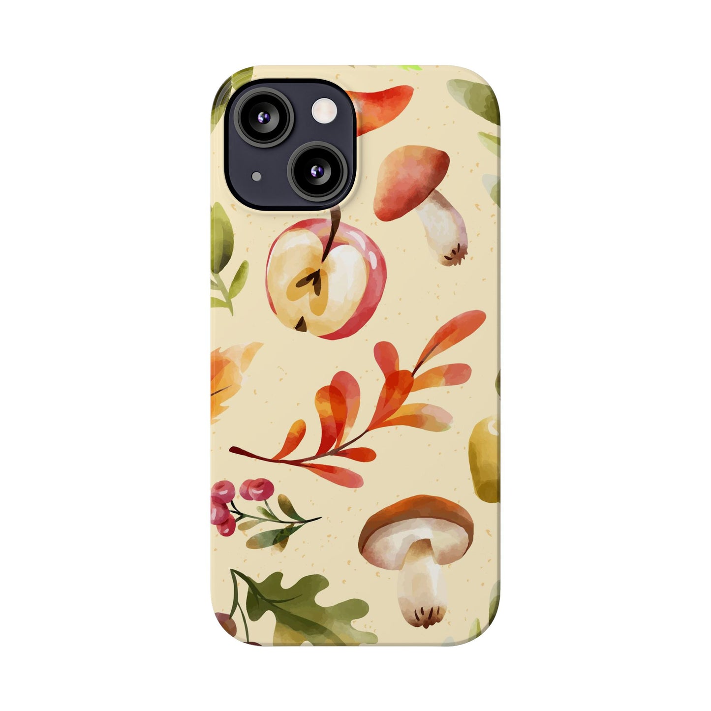 Beautiful iPhone case designs with autumn elements in watercolor style. These phone case designs are perfect for iPhone 16, 15, iPhone 14 and 13