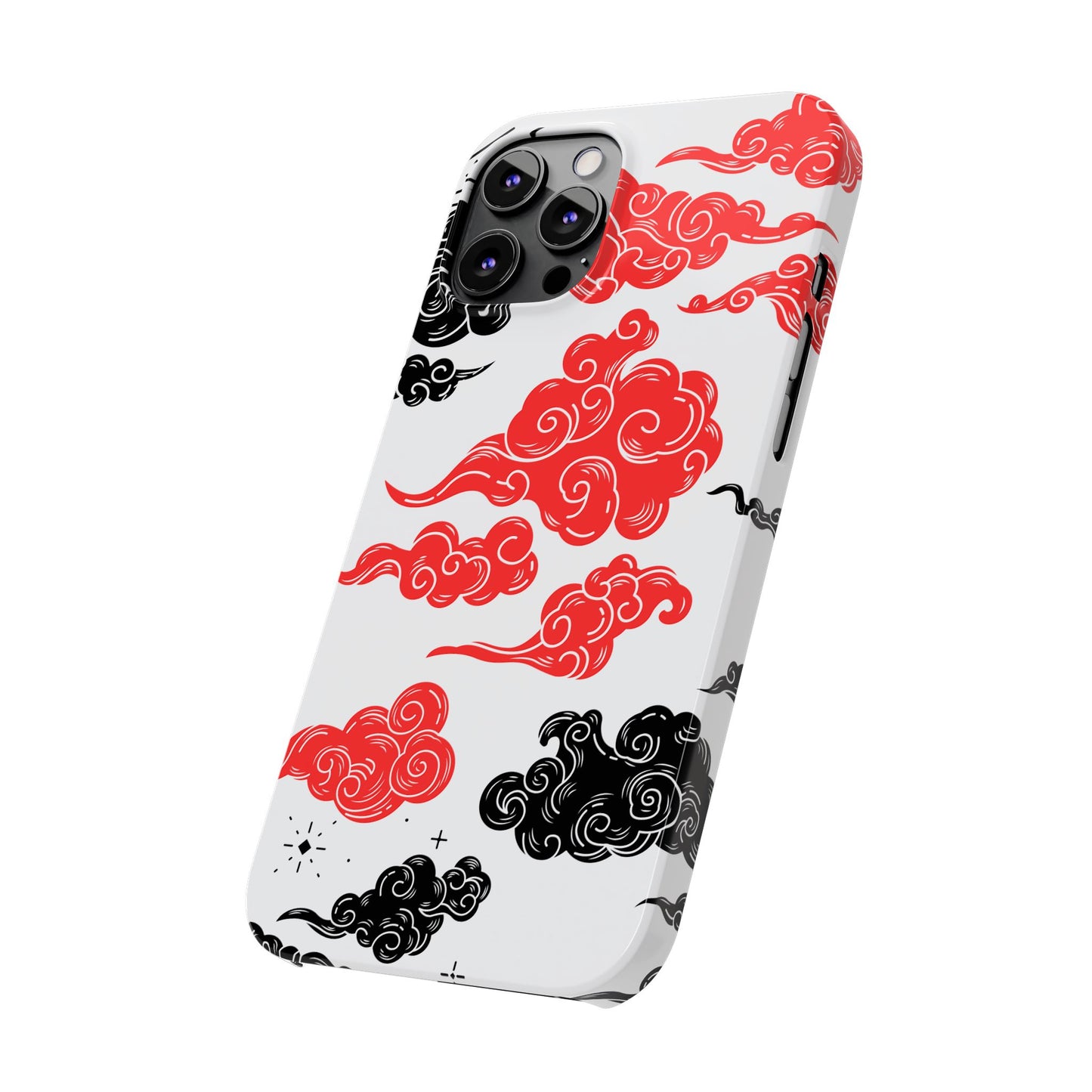 Red & Black Japanese Otaku Cloud iPhone Case - Stylish & Protective Cover