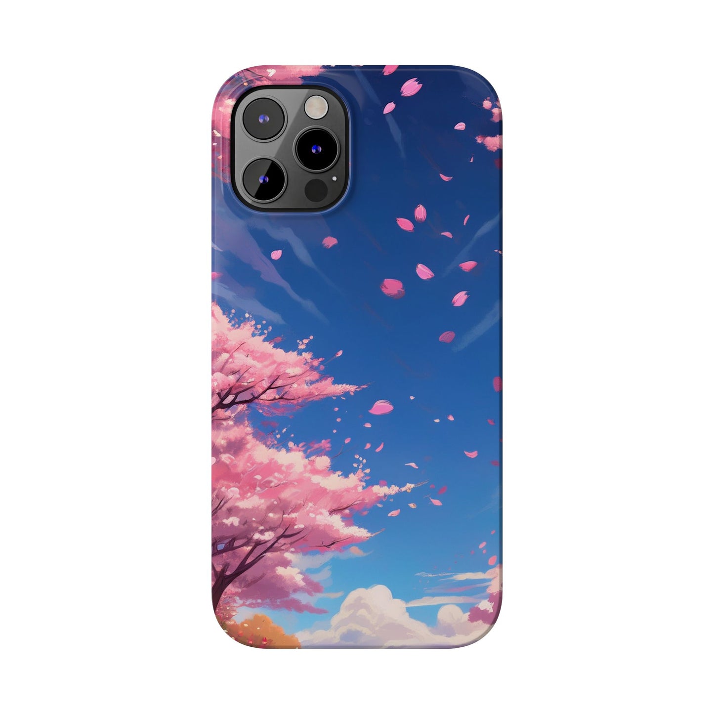 japanese sky landscape sakura flowers - anime style