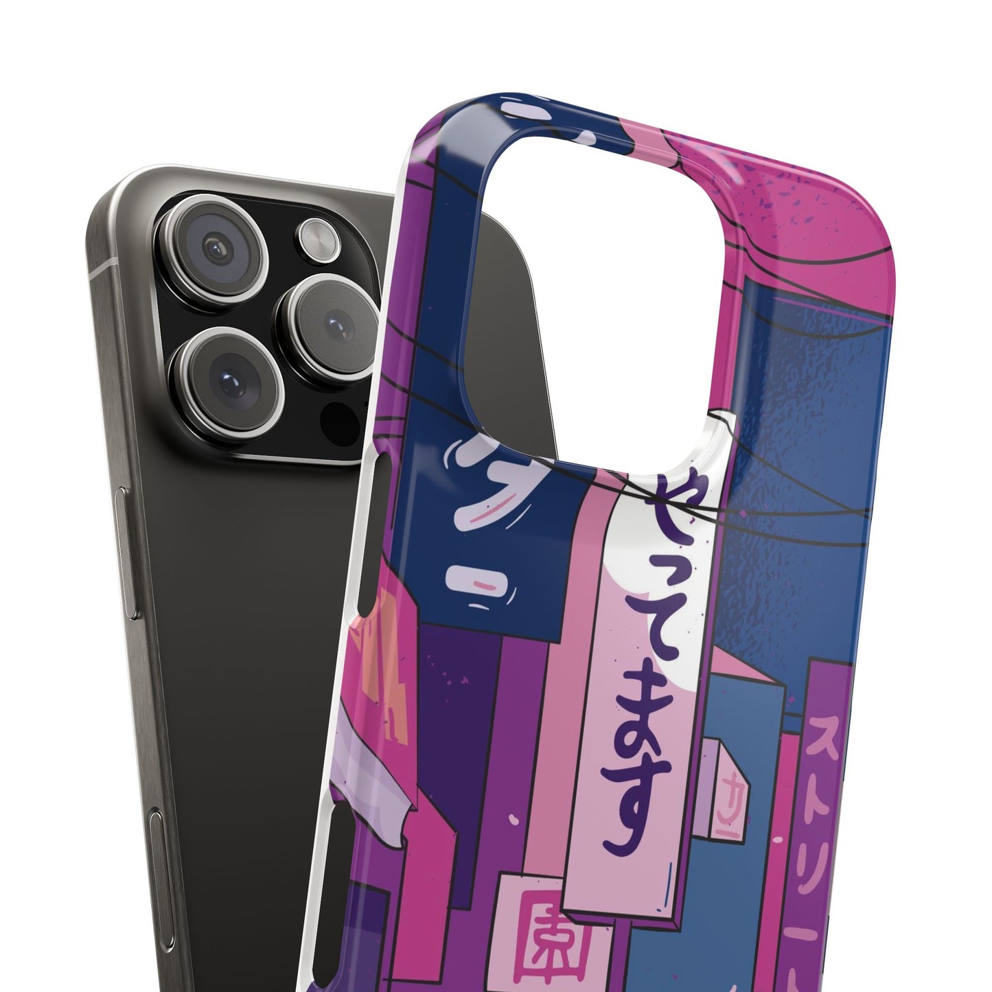 Vaporwave Japanese city Landscape iPhone Case for iPhone 16,  15, 14, and 13