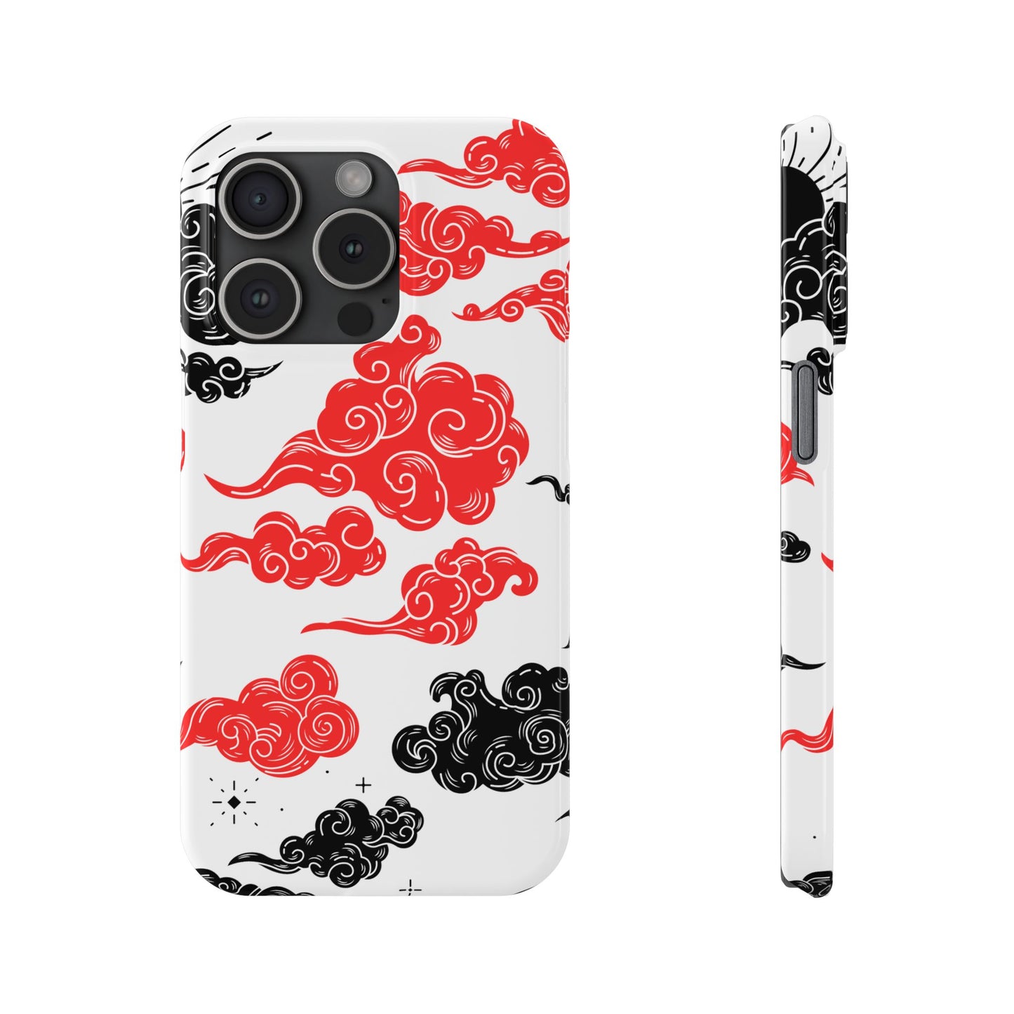 Red & Black Japanese Otaku Cloud iPhone Case - Stylish & Protective Cover