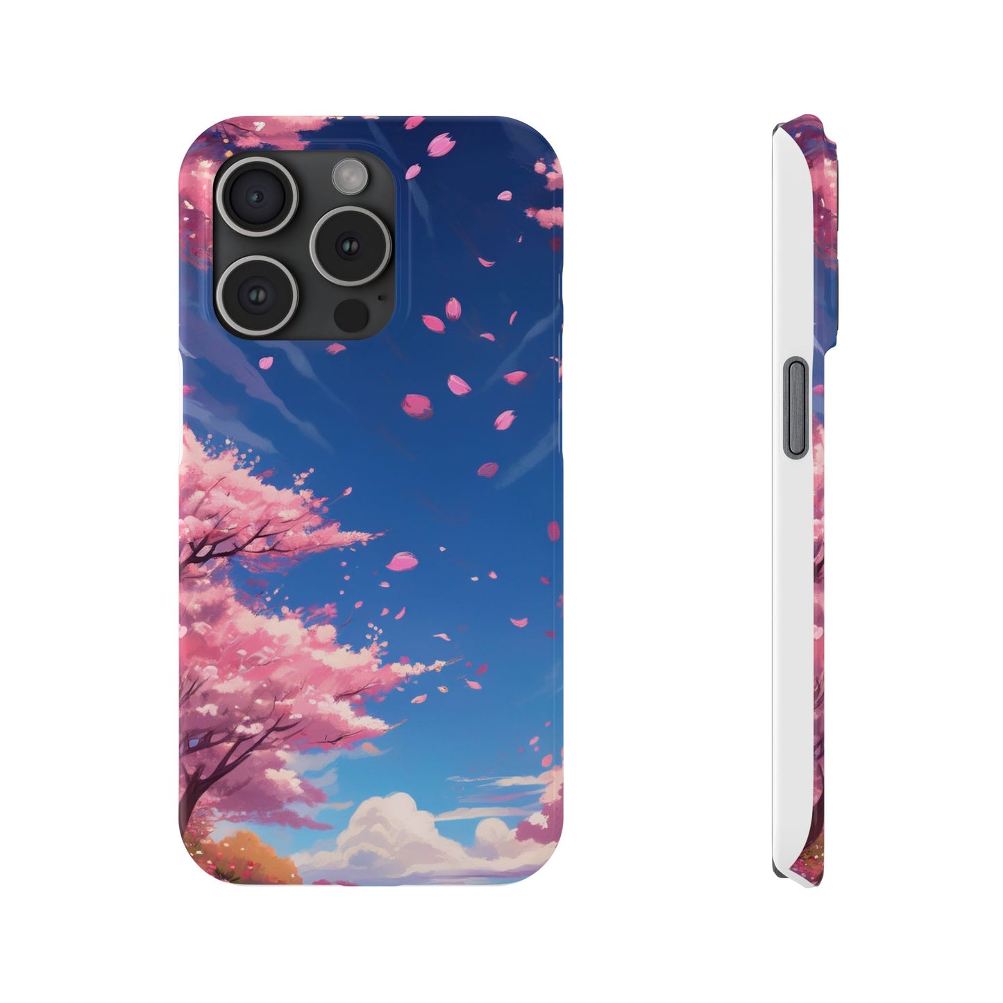 japanese sky landscape sakura flowers - anime style