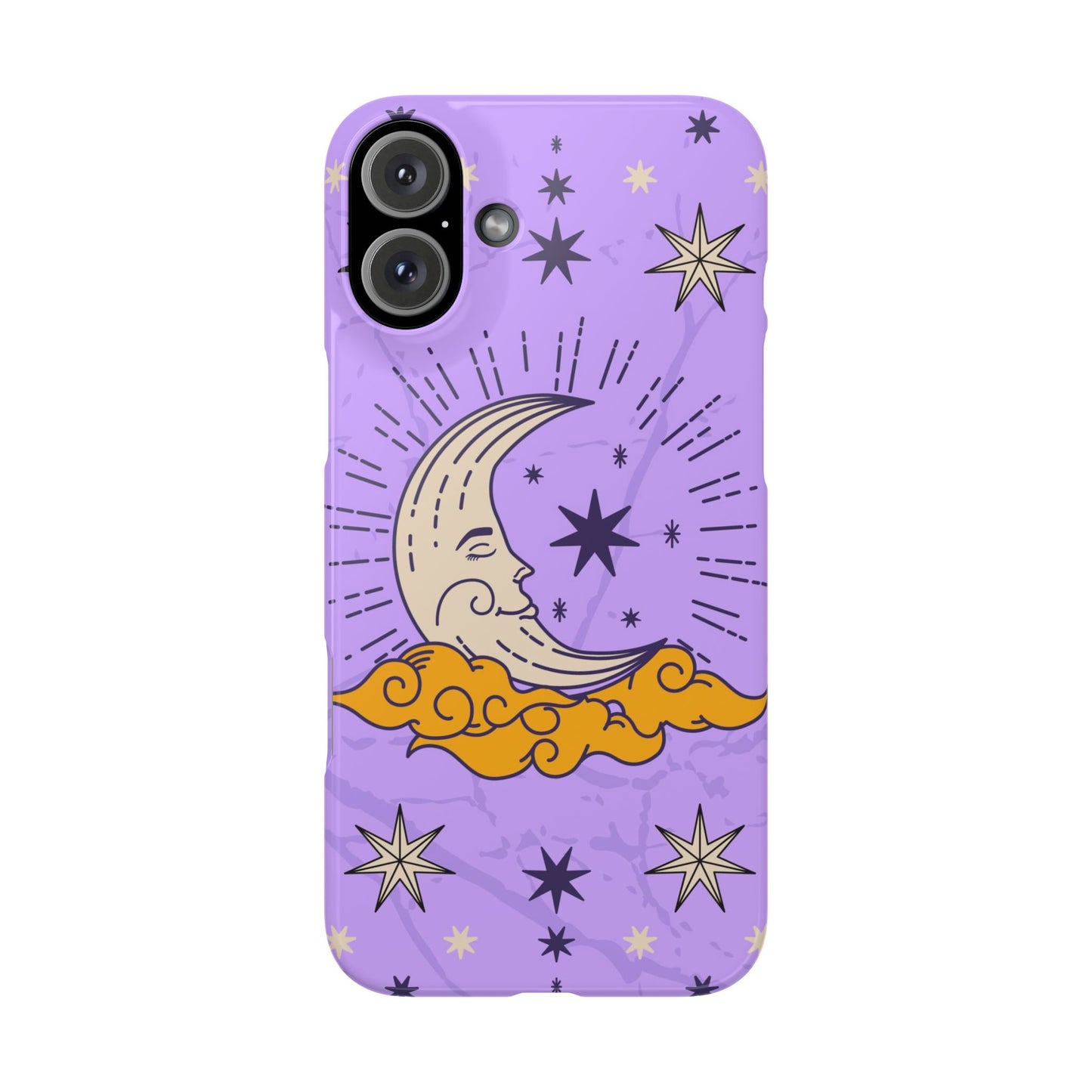 Purple Moon & Modern Witch iPhone 16, 15, 14, 13 Case - Celestial Design - Fits iPhone 15 Pro and Max - Ideal Gift for Modern Witches