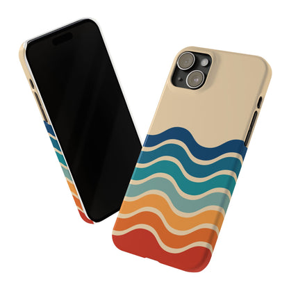 Retro Abstract Striped iPhone Case - Timeless Design for Summer - For iPhone 13, iPhone 14 and iPhone 15 Pro and Max.