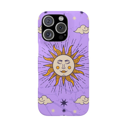 Purple Solar Eclipse Astrology iPhone 16, 15, 14, 13 Case - Celestial Design - Fits iPhone 15 Pro and Max- Ideal Gift for Astrology Enthusiasts