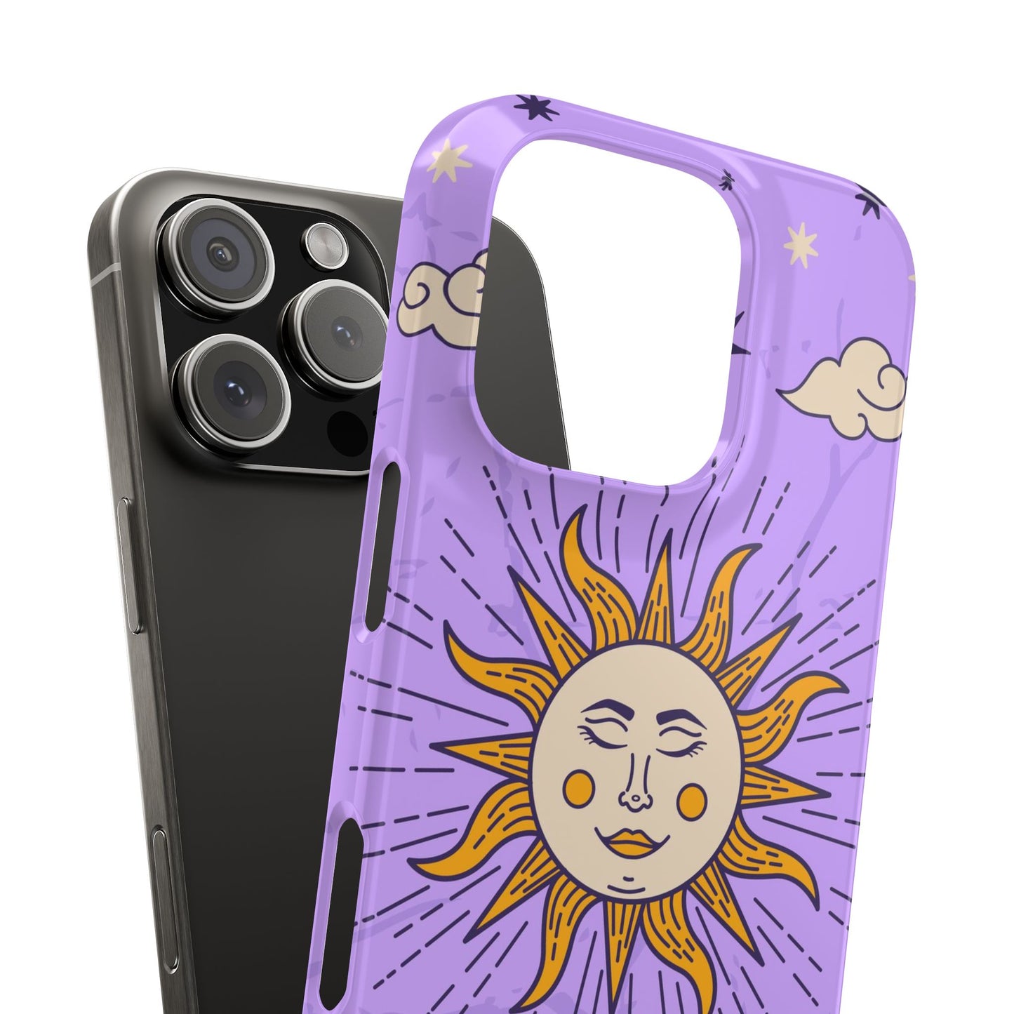 Purple Solar Eclipse Astrology iPhone 16, 15, 14, 13 Case - Celestial Design - Fits iPhone 15 Pro and Max- Ideal Gift for Astrology Enthusiasts