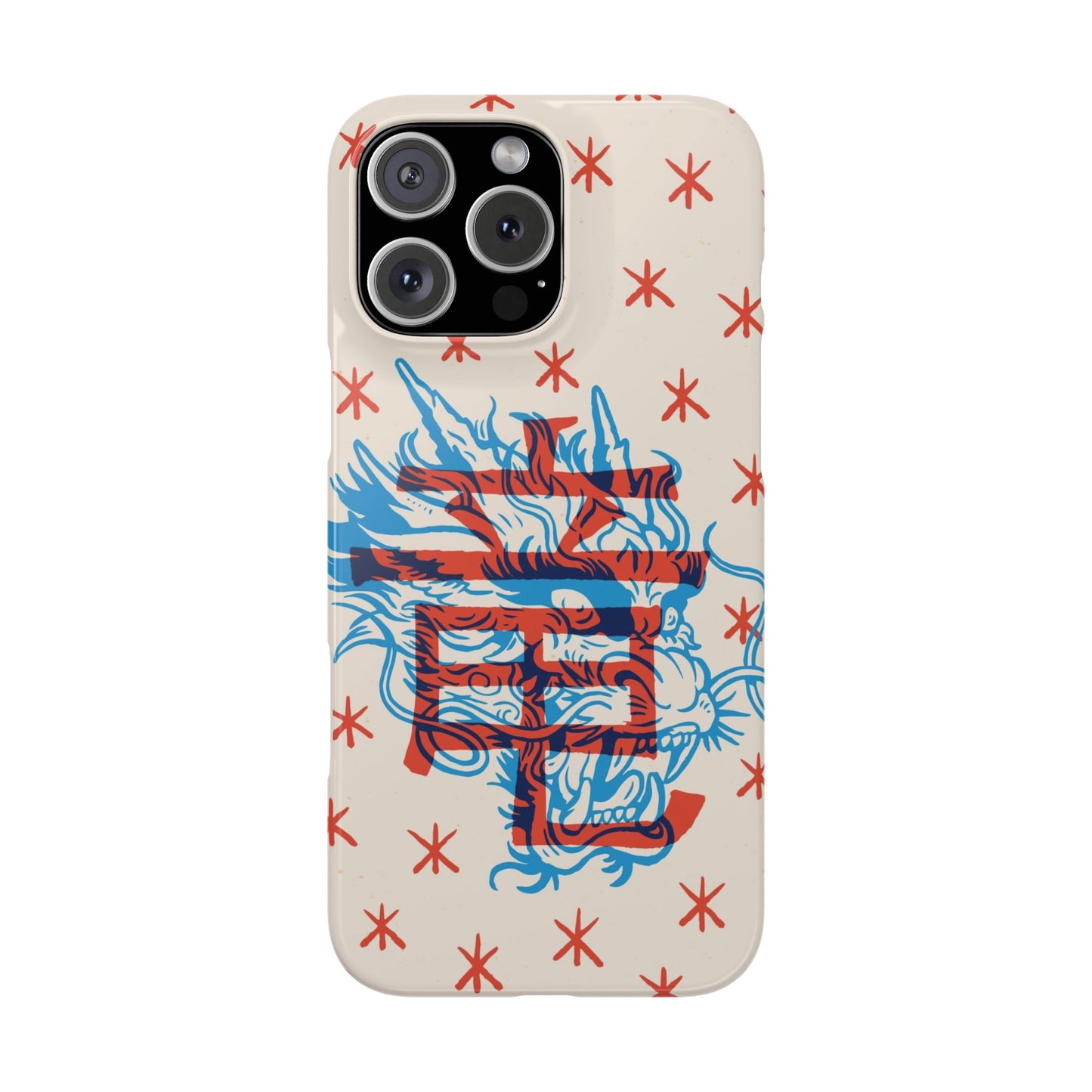 Geek iPhone case with dragon design and Asian art duotone style. Iphone 15 case, iphone 14 and iphone 13 pro and max