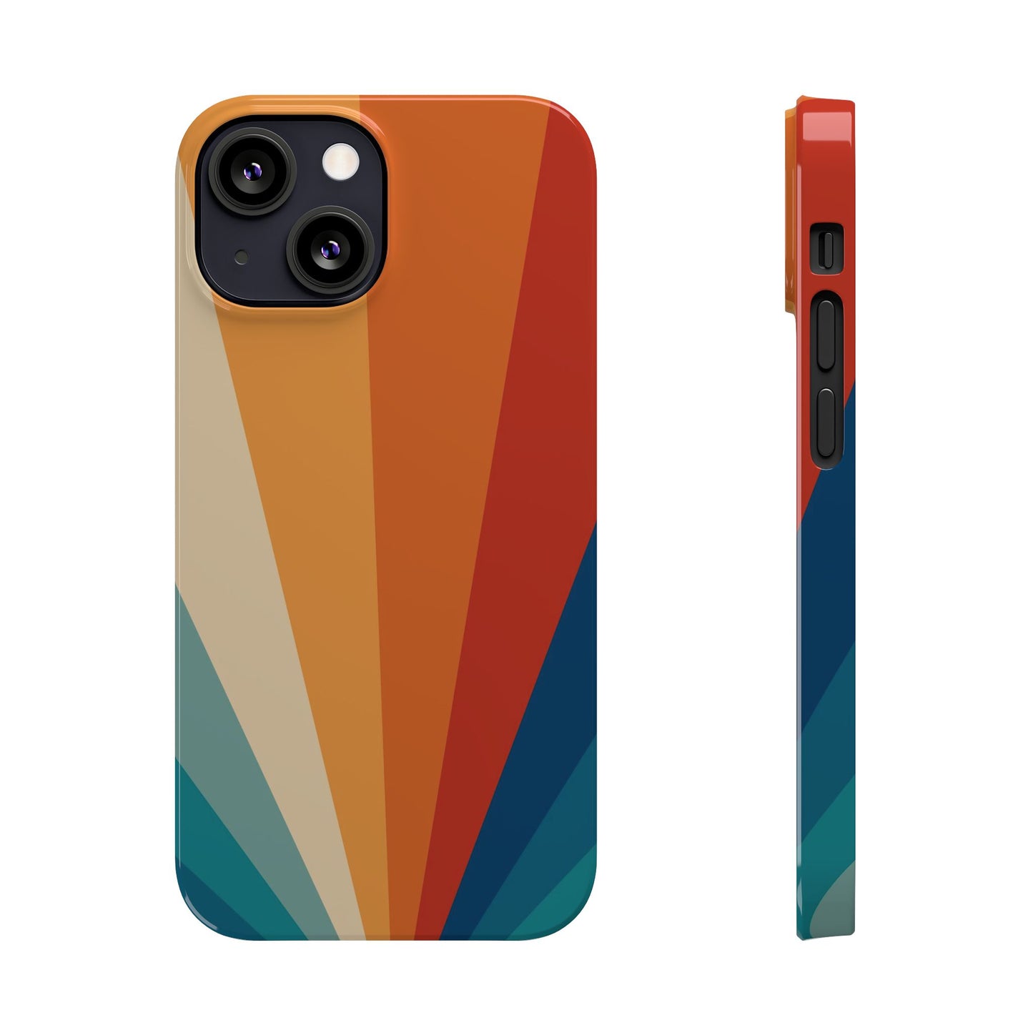 Retro iPhone case with abstract stripe flare - Timeless design for summer - For iPhone 13, iPhone 14 and iPhone 15 pro and max